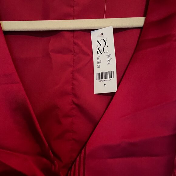 New York & Co, 3 Piece, XS Satin Striped Blazer & Wide Leg Pant & Size 2 Vest - Picture 10 of 16